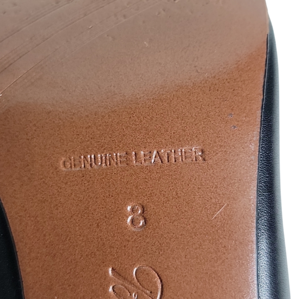 Brooks Brothers black genuine leather round toe heel pumps size 8 - Picture 9 of 9